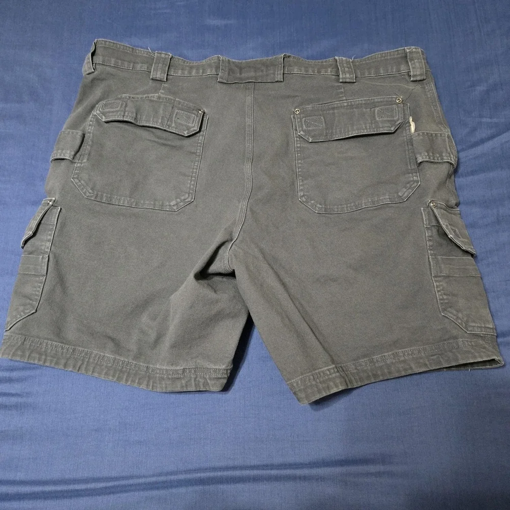 Duluth Trading Co. Shorts Mens 46 Gray Flex Fire Hose Cargo Canvas Workwear